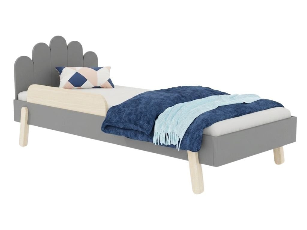 NOVA Wooden Single Bed with Arched Headboard – 90 × 200 cm