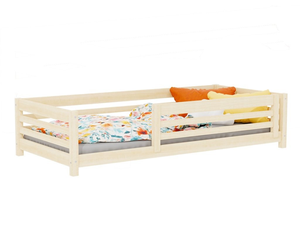 TULY Low Wooden Bed with Safety Rail – 90 cm Wide