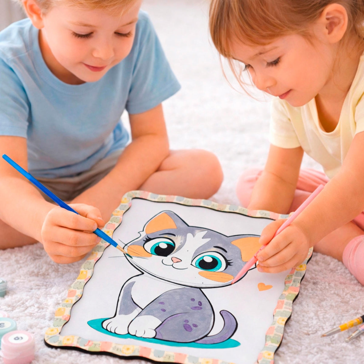 BusyKids Kitten Paint-by-Numbers Kit
