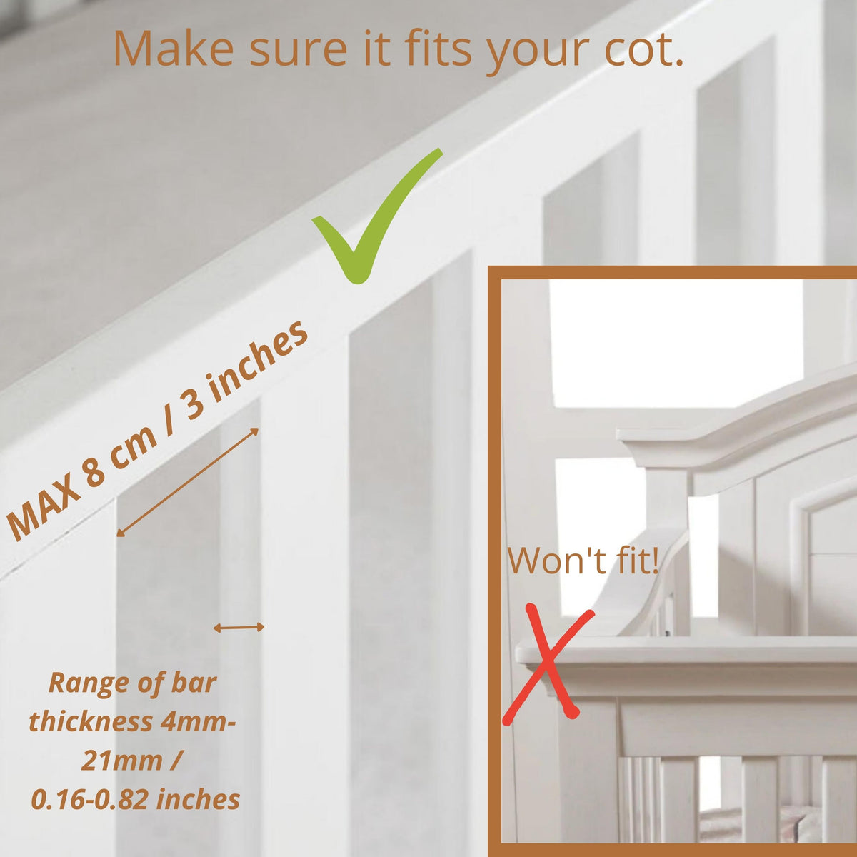 Wooden Crib Mobile Holder – Natural Ash, 81 cm