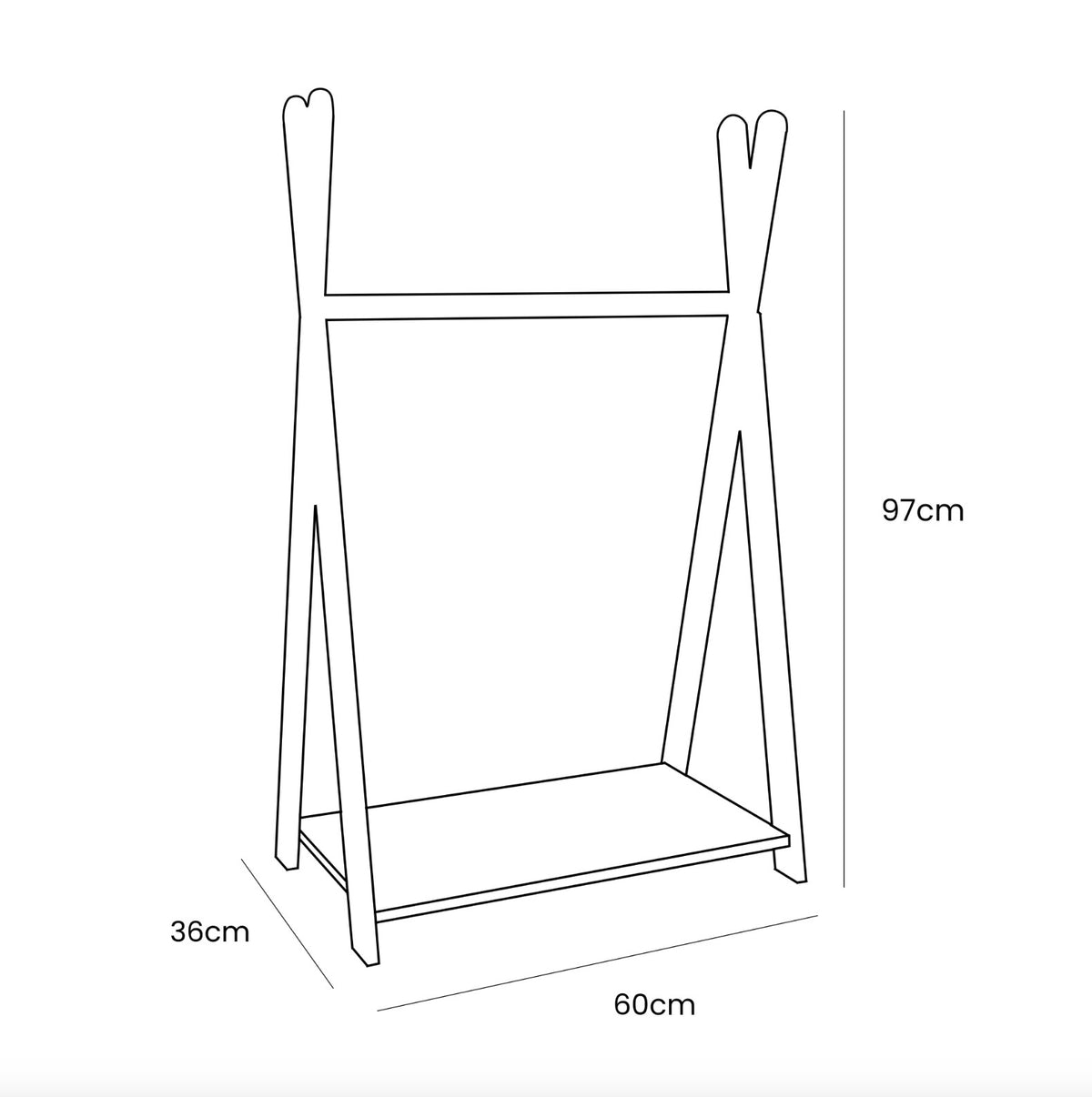 Tipi Clothing Rack For Children - Small White