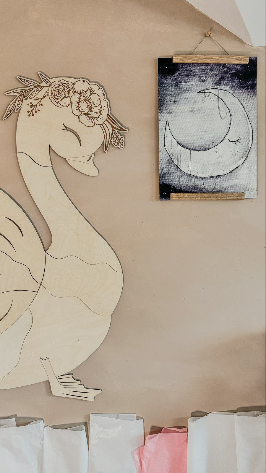 Wooden Wall Decoration - Swan