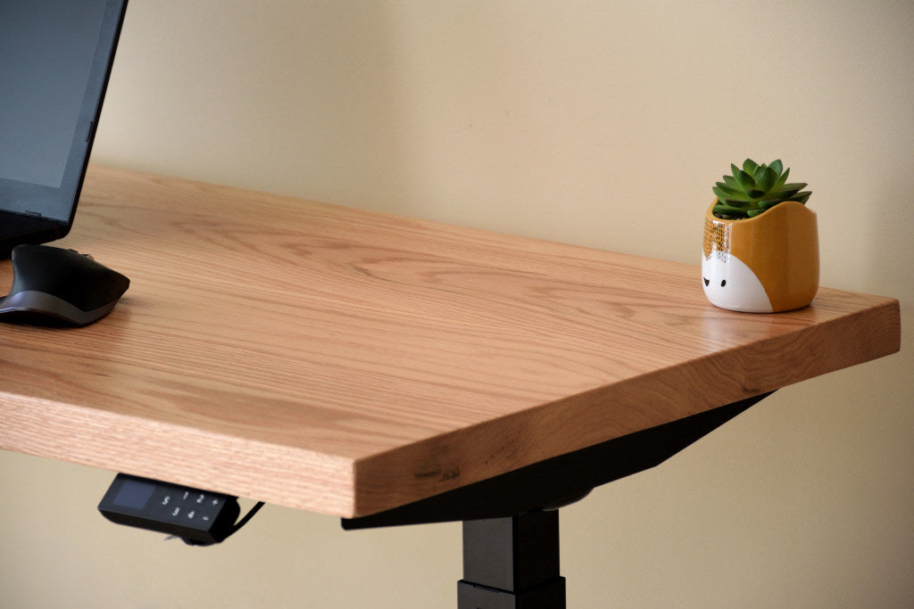 Escritorio elevable de madera maciza de roble rojo ErgoNatureWood