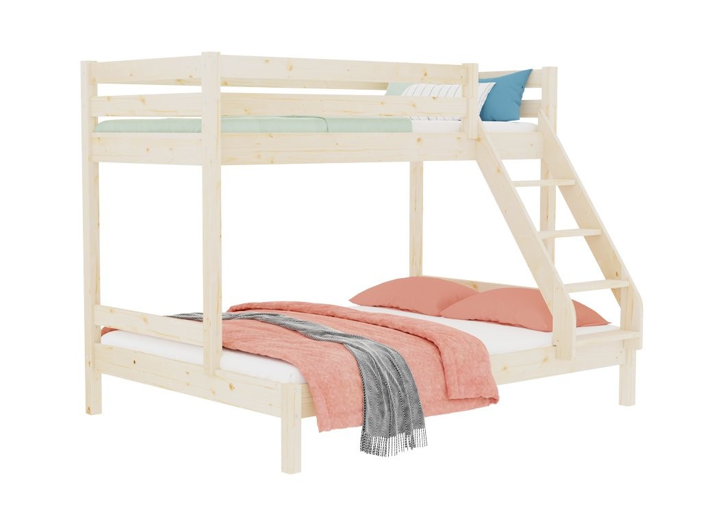 ARARAT Wooden Bunk Bed for Three
