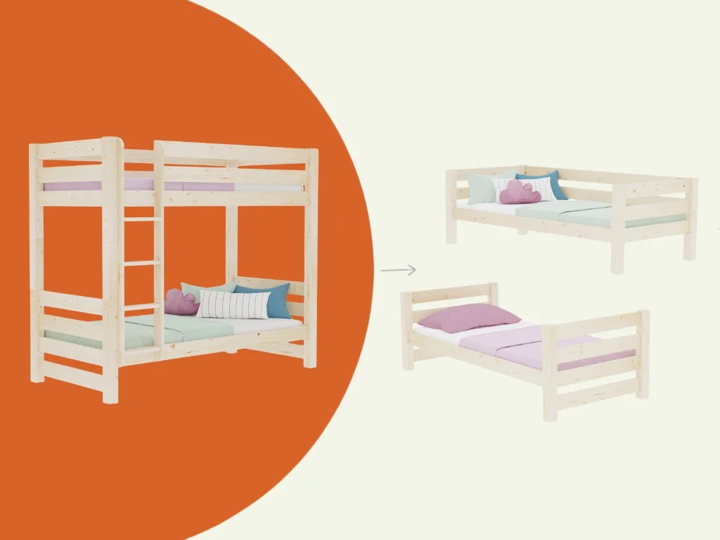 ATLAS Wooden Children's Bunk Bed – 90 × 200 cm