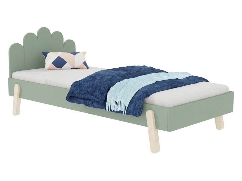 NOVA Wooden Single Bed with Arched Headboard – 90 × 200 cm