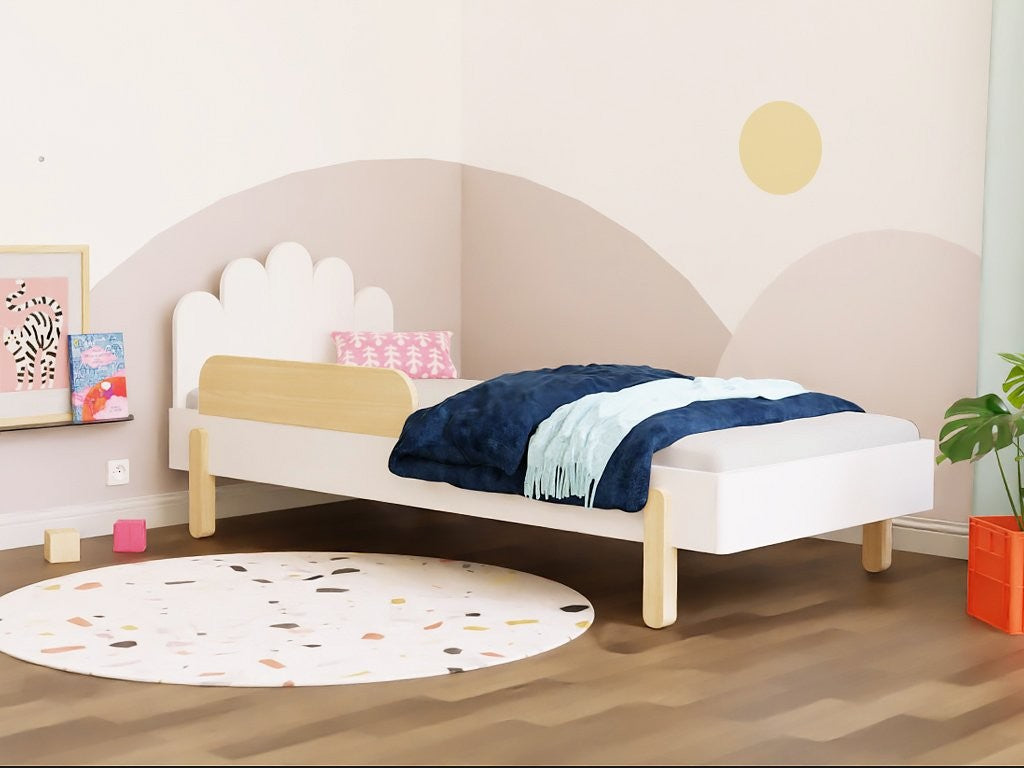 NOVA Wooden Single Bed with Arched Headboard – 90 × 200 cm