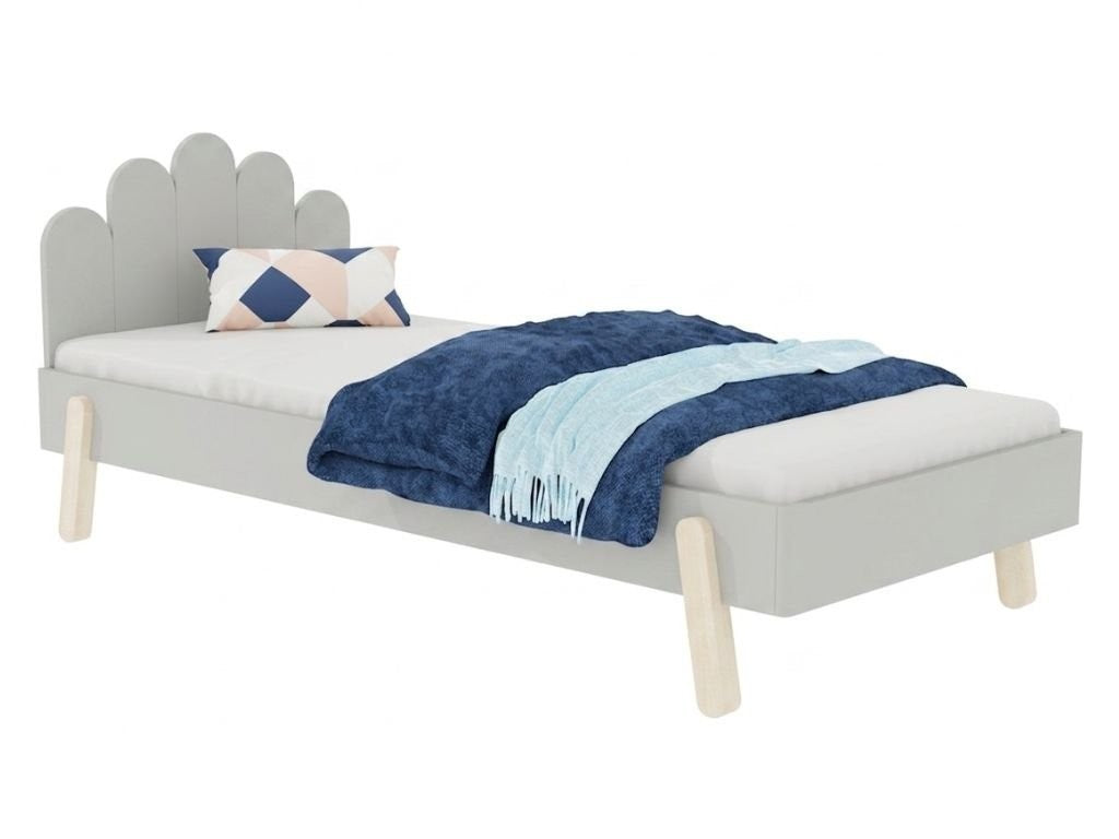 NOVA Wooden Single Bed with Arched Headboard – 90 × 200 cm