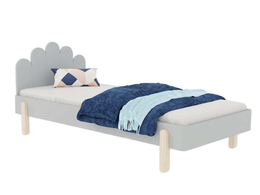 NOVA Wooden Single Bed with Arched Headboard – 90 × 200 cm
