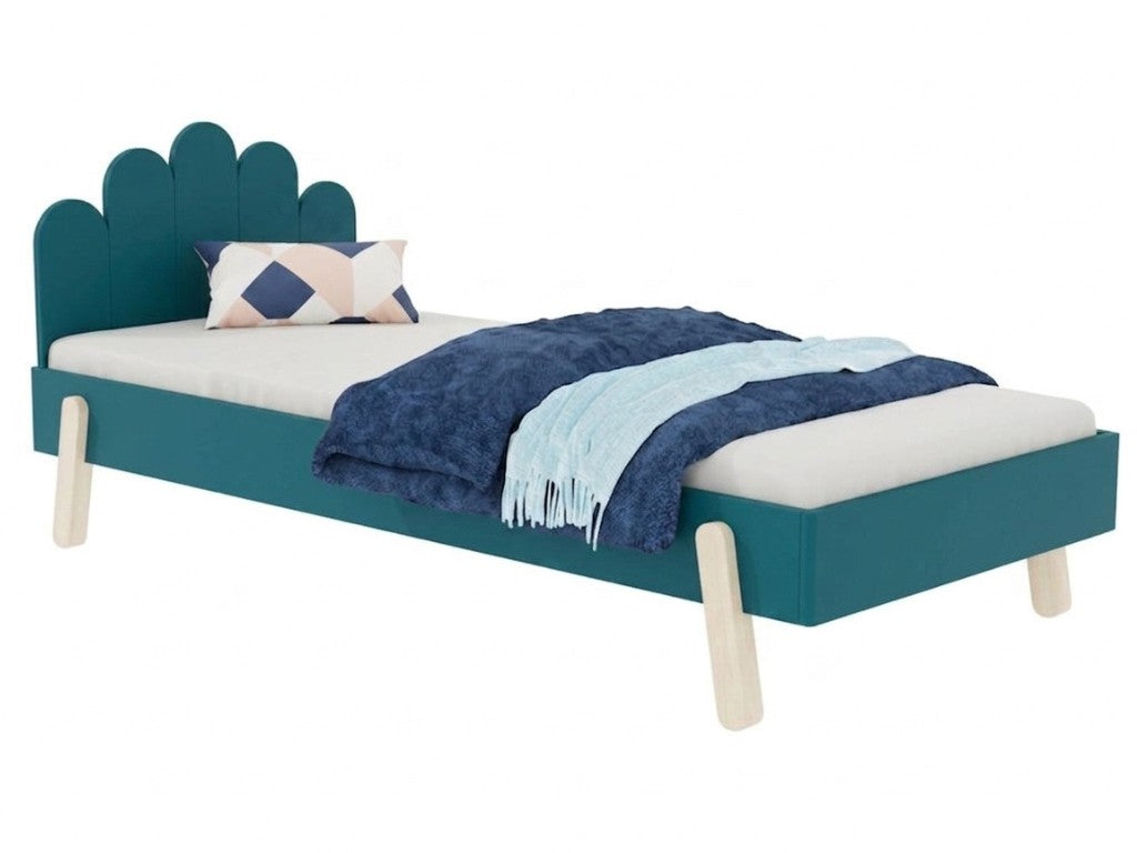 NOVA Wooden Single Bed with Arched Headboard – 90 × 200 cm