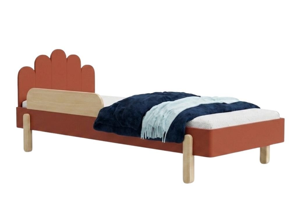 NOVA Wooden Single Bed with Arched Headboard – 90 × 200 cm