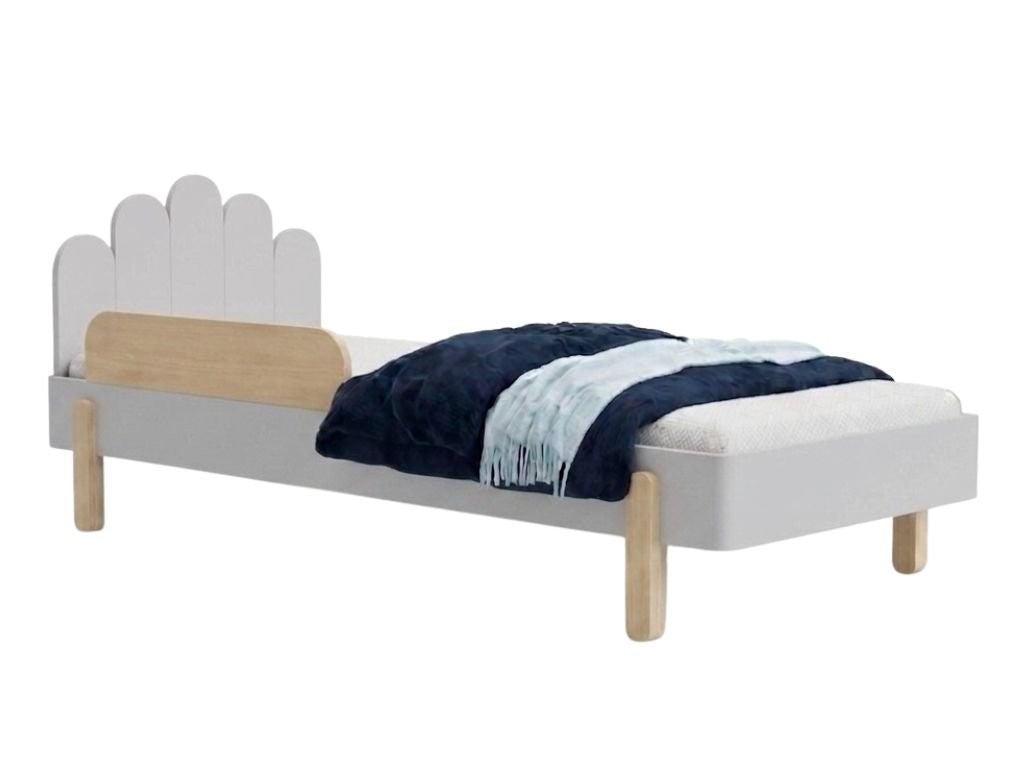 NOVA Wooden Single Bed with Arched Headboard – 90 × 200 cm
