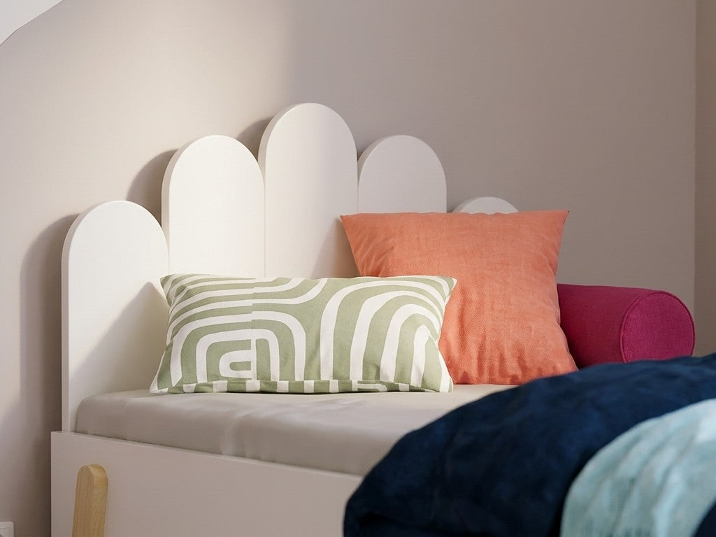 NOVA Wooden Single Bed with Arched Headboard – 90 × 200 cm