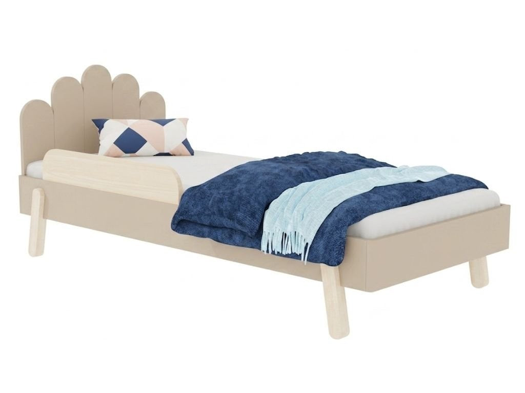 NOVA Wooden Single Bed with Arched Headboard – 90 × 200 cm