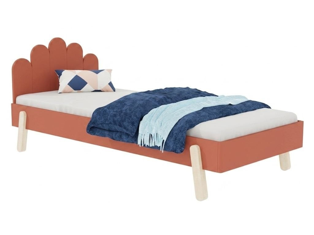 NOVA Wooden Single Bed with Arched Headboard – 90 × 200 cm