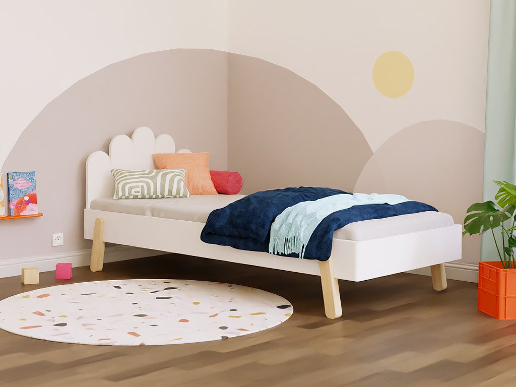 NOVA Wooden Single Bed with Arched Headboard – 90 × 200 cm
