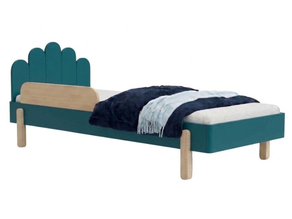 NOVA Wooden Single Bed with Arched Headboard – 90 × 200 cm