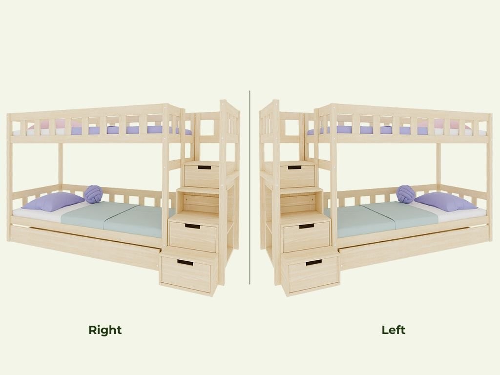 PLOTTY Bunk Bed with Storage Stairs – 90 × 200 cm