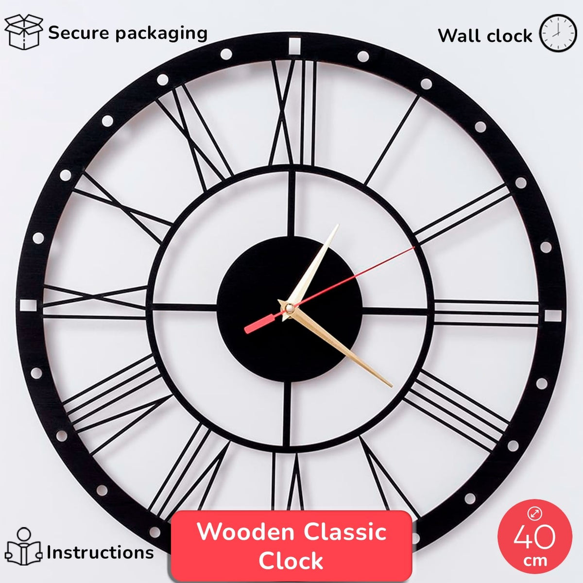 BusyKids Classic Wooden Wall Clock