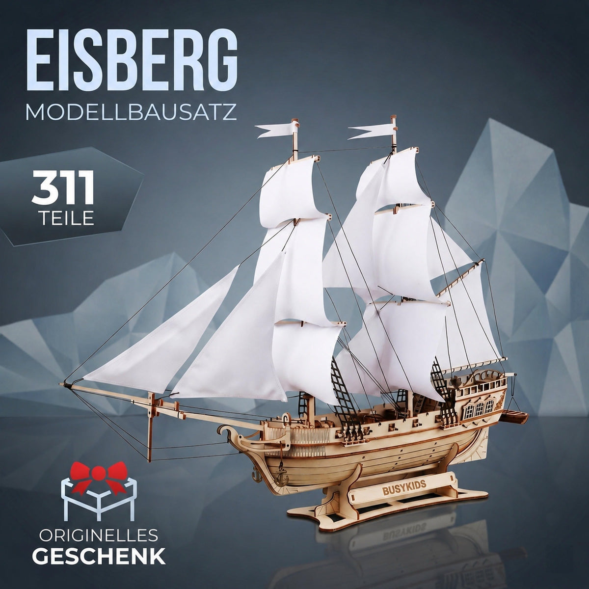BusyKids Iceberg Wooden Ship Model Kit, 311 Pieces