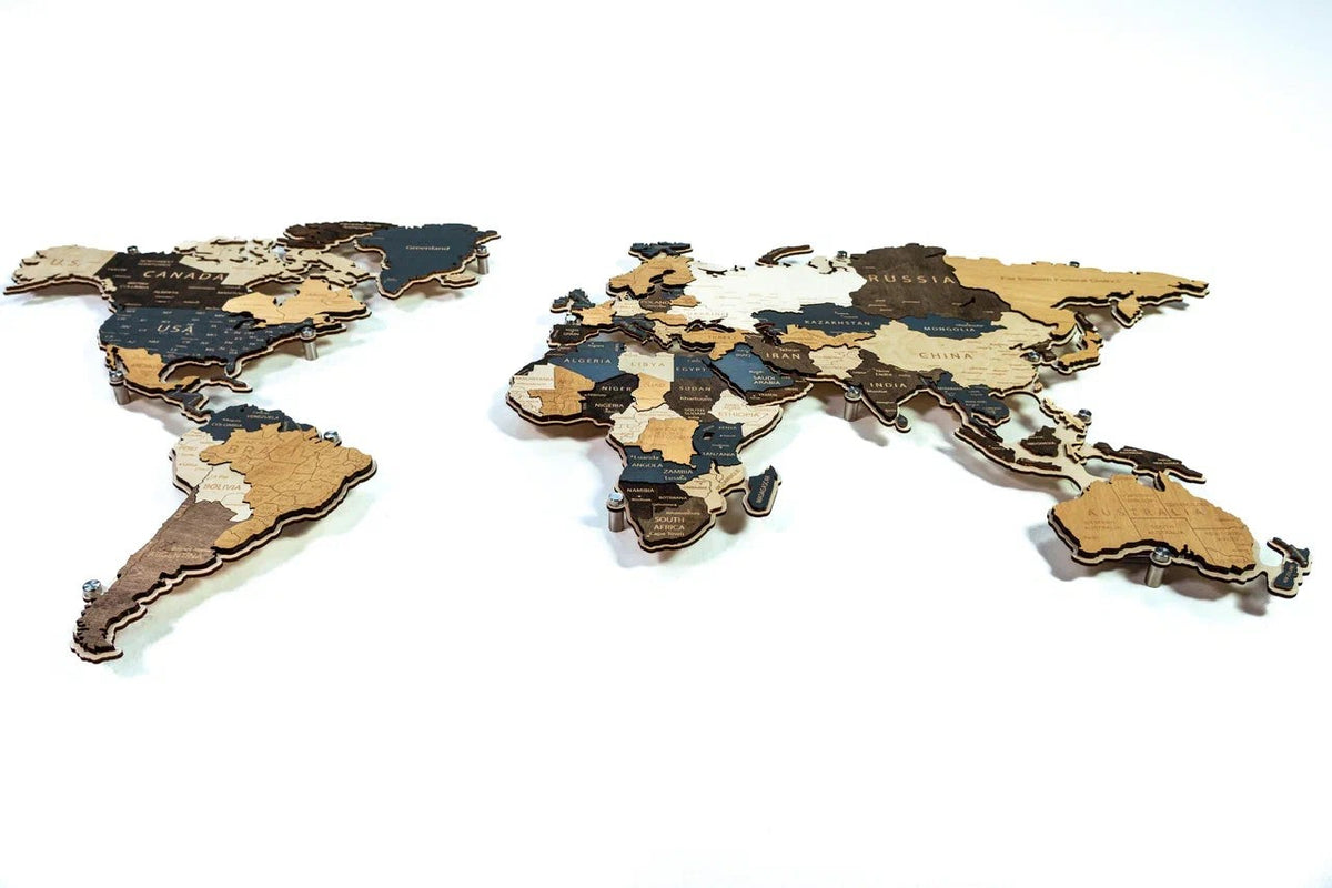 BusyKids Illuminated Wooden World Map MAX
