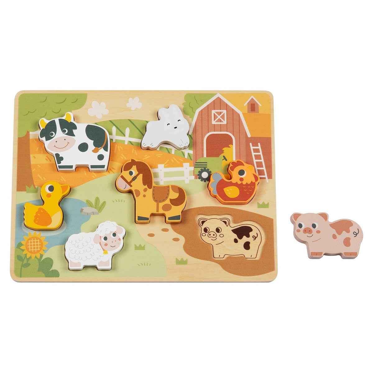 BusyKids Wooden Chunky Farm Animal Puzzle