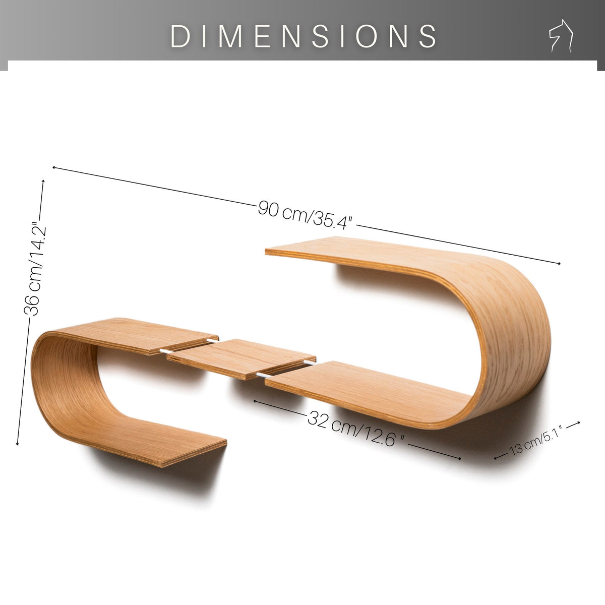Estantería flotante de madera Luno – vista 6