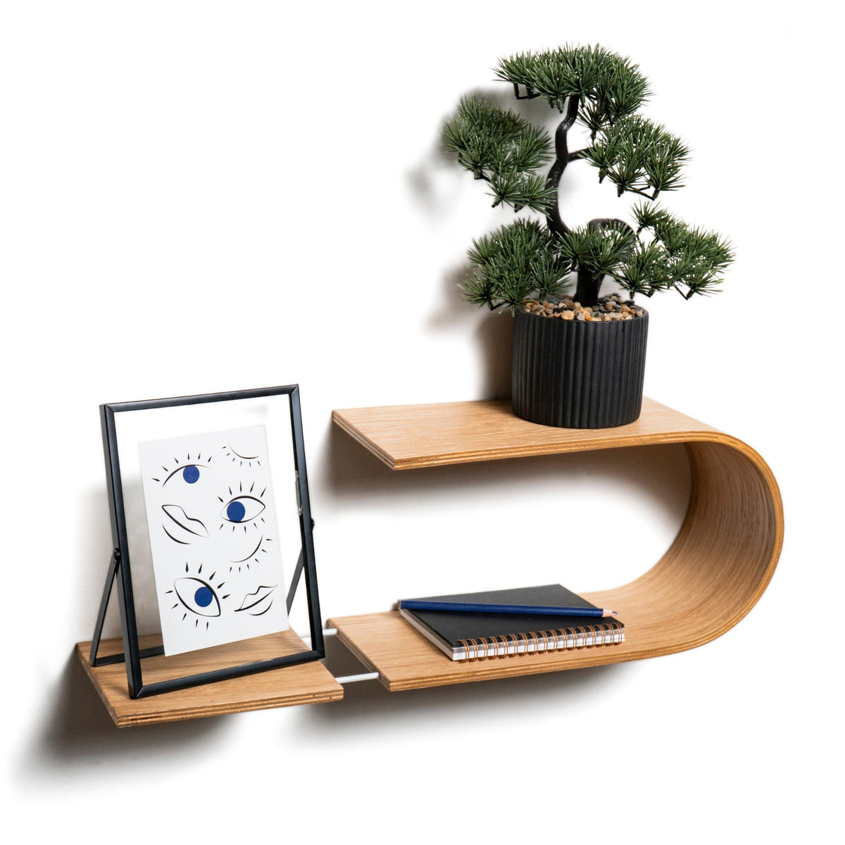 Estantería flotante de madera Luno – vista 3