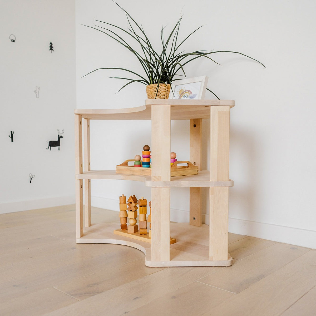 Modular Montessori Shelf Corner - 3 Shelves