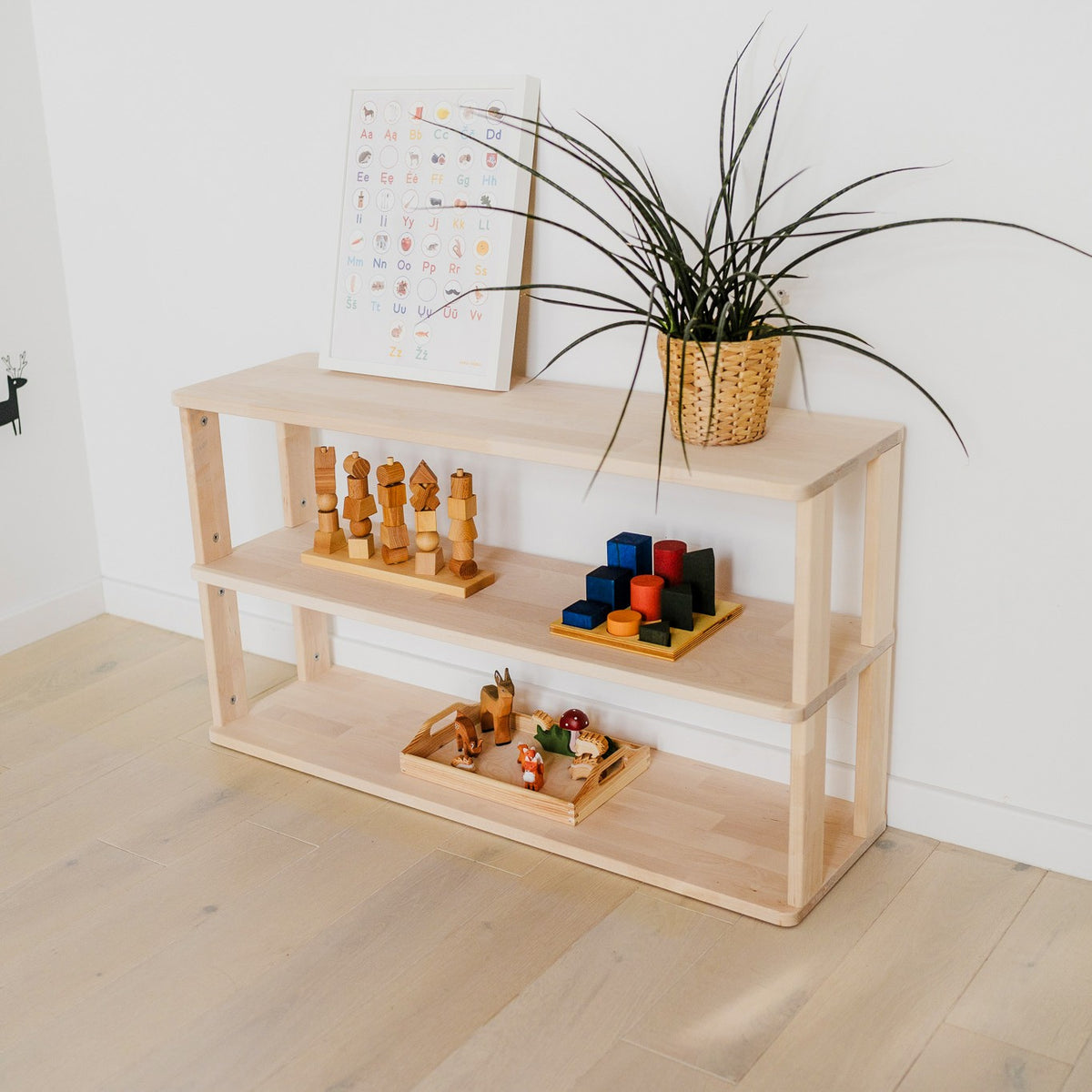 Modular Montessori Shelf Straight - 3 Shelves