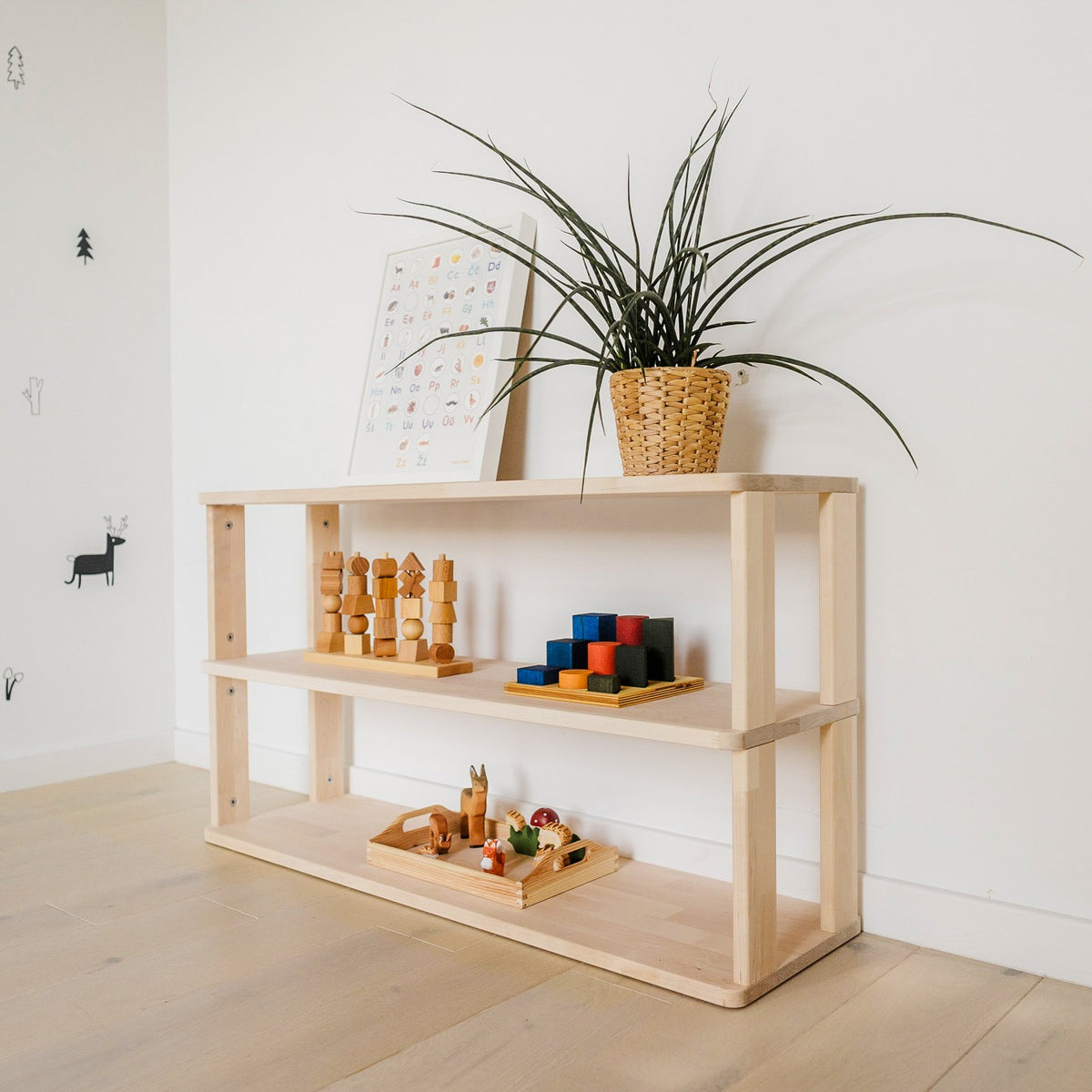 Modular Montessori Shelf Straight - 3 Shelves