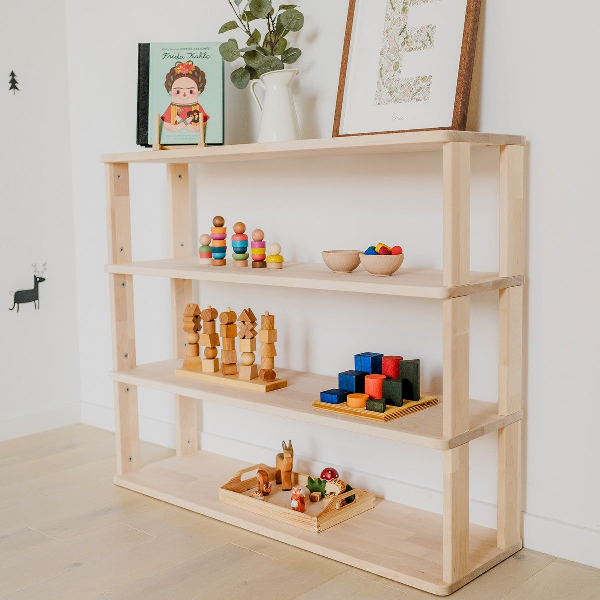 Modular Montessori Shelf Straight - 4 Shelves