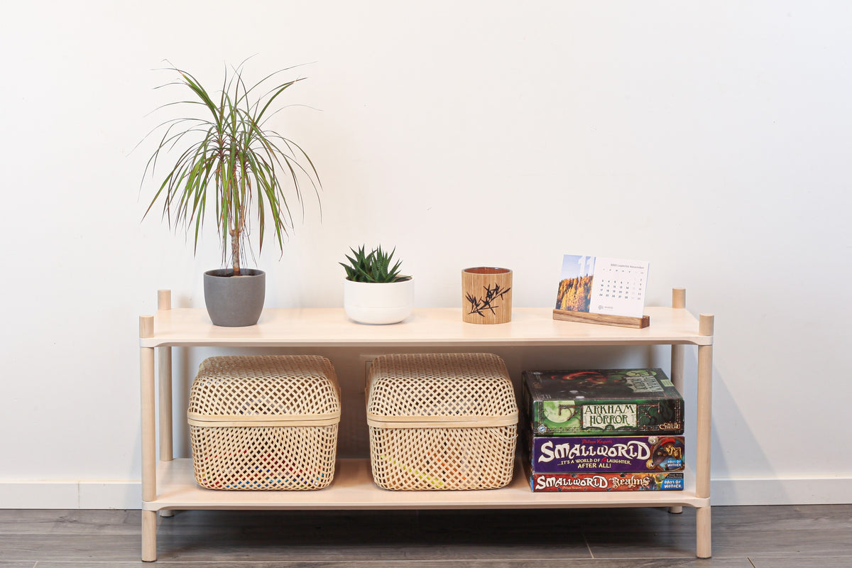 Montessori-Inspired Wooden Shelving Unit Large, 2 Shelves