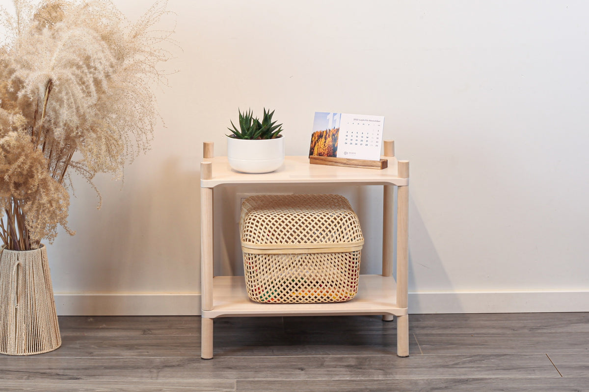 Montessori-Inspired Wooden Shelving Unit Small, 2 Shelves