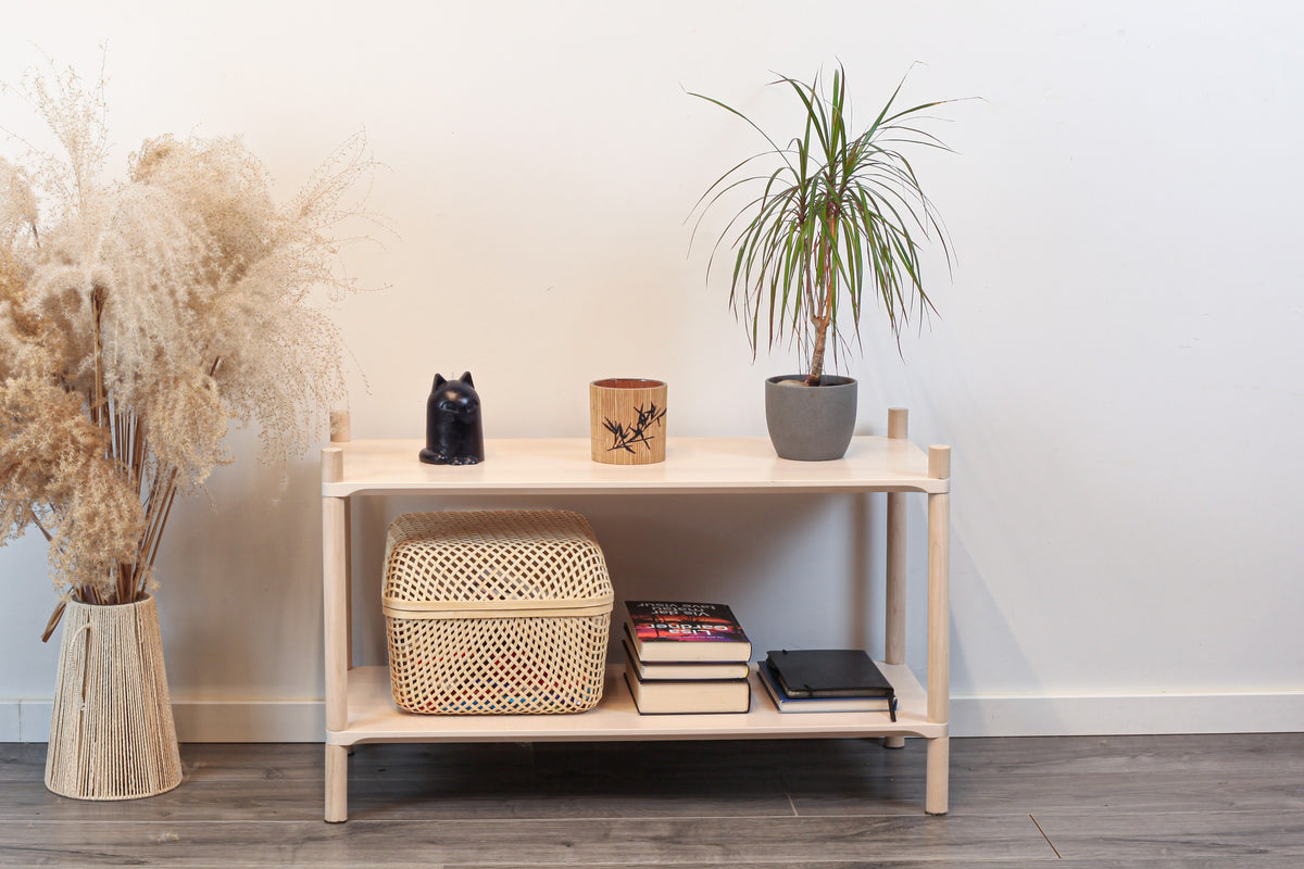 Montessori-Inspired Wooden Shelving Unit Medium, 2 Shelves