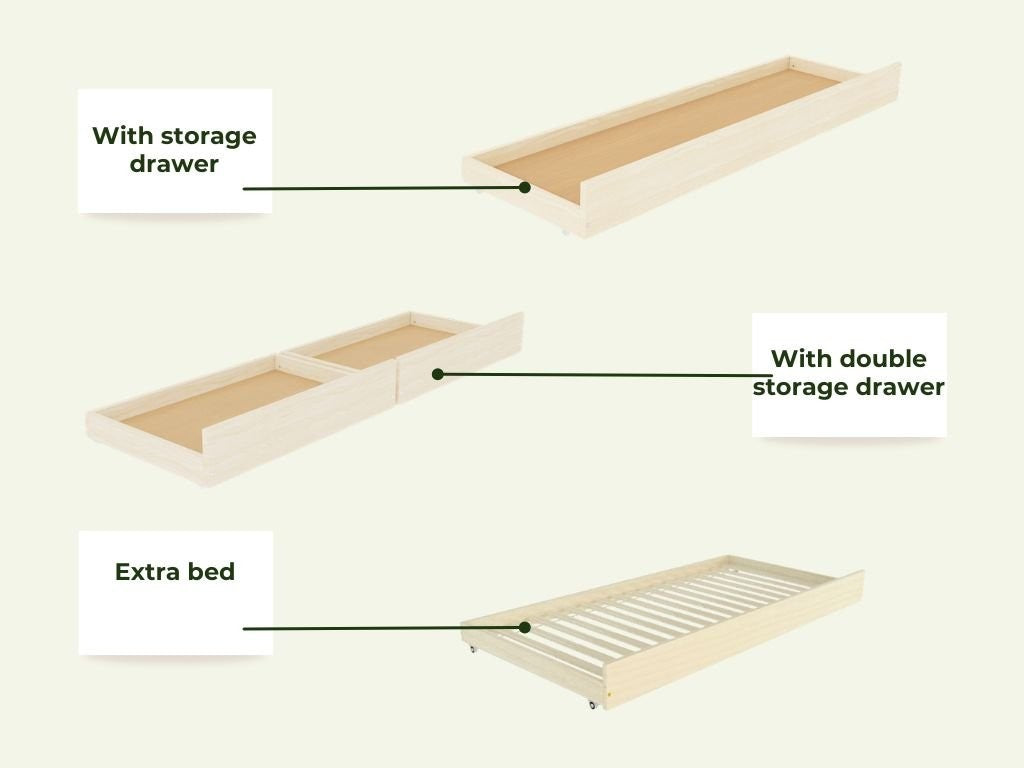 PLOTTY Wooden Bunk Bed with Ladder – 90 × 200 cm
