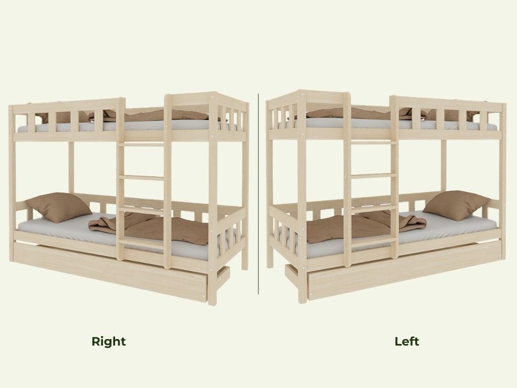 PLOTTY Wooden Bunk Bed with Ladder – 90 × 200 cm