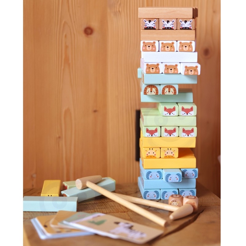 Shaky Tower Skill Game With Animals