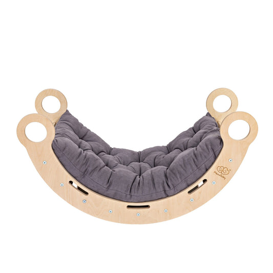 Snug Rocker for Kids - Natural With Grey Pillow