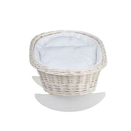 Wicker Rocking Cradle Mimi Light - White Bedding