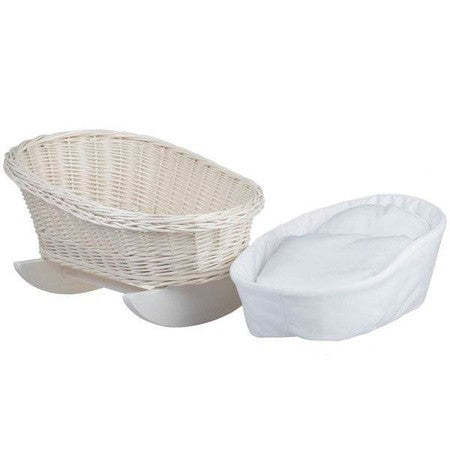 Wicker Rocking Cradle Mimi Light - White Bedding