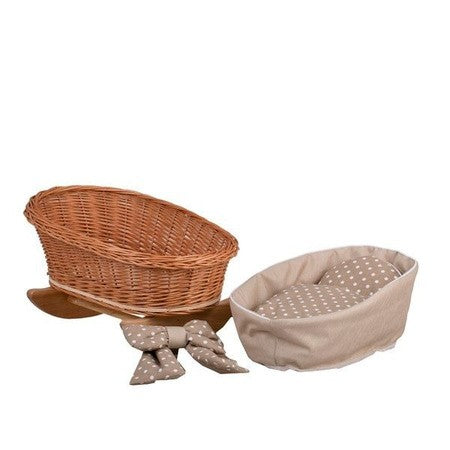Wicker Rocking Cradle Mimi Natural - Beige Bedding