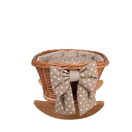 Wicker Rocking Cradle Mimi Natural - Beige Bedding