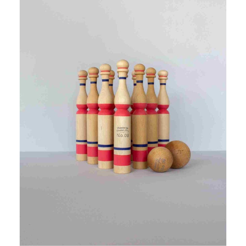Wooden Bowling Pins - Red