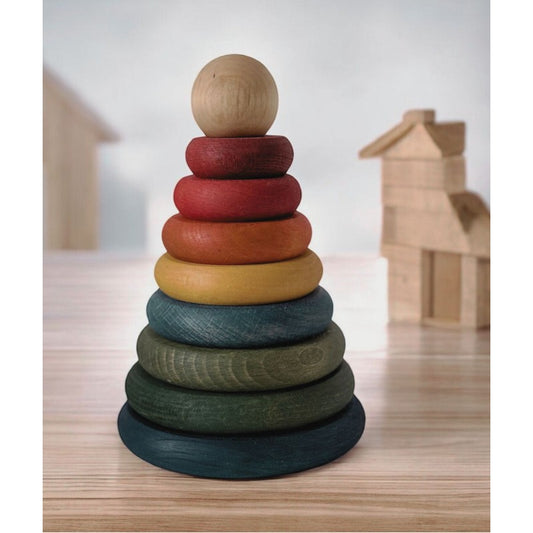 Wooden Round Pyramid - Colorful