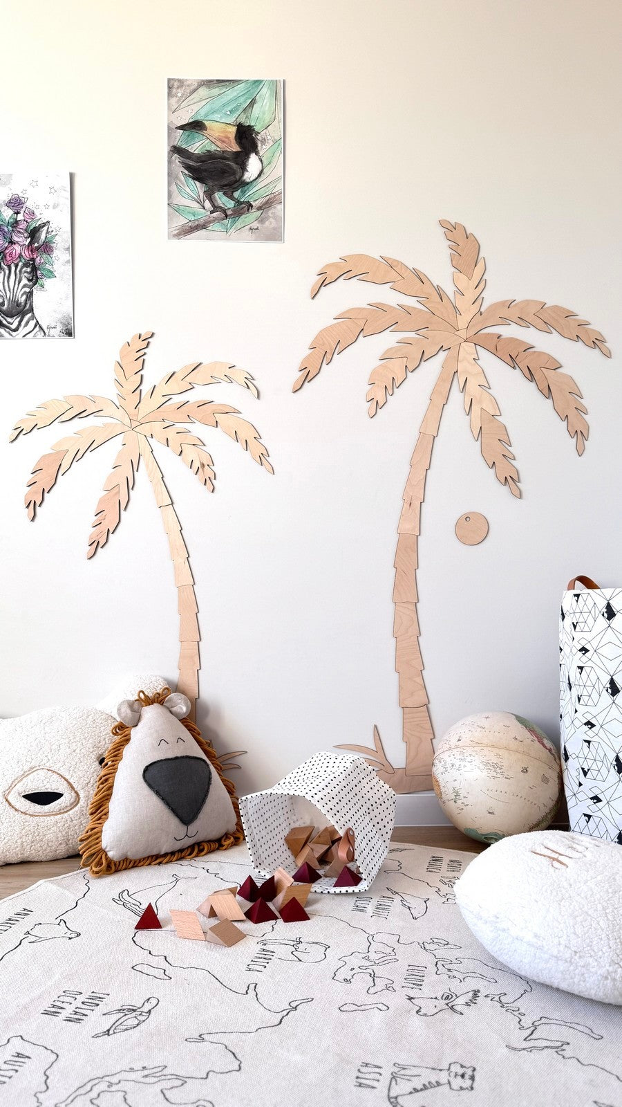Wooden Wall Decor - Set of Two Palm Trees