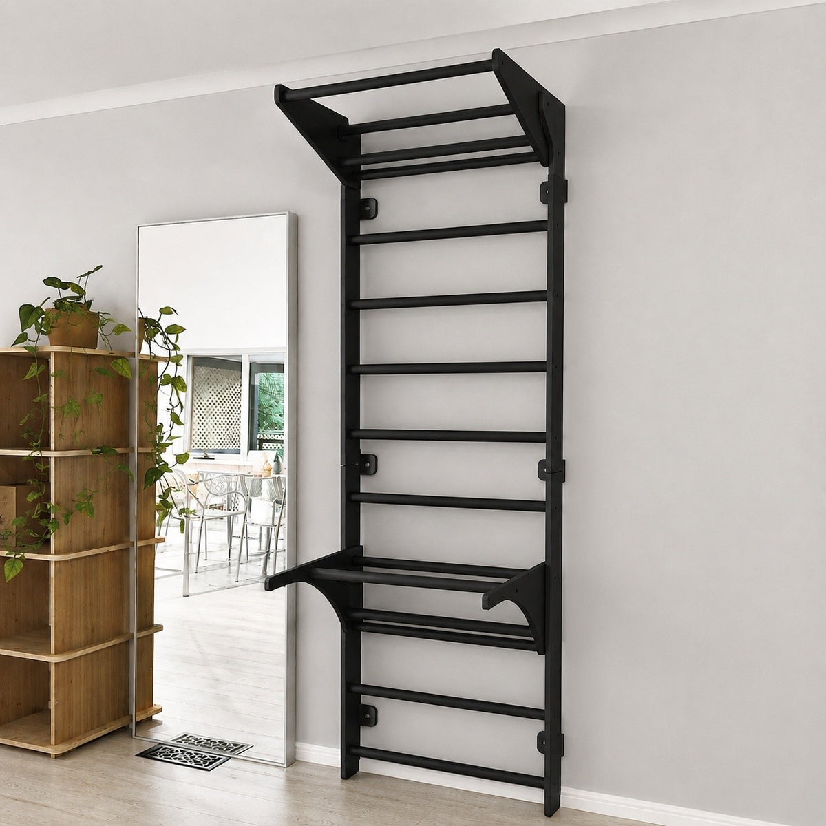 Swedish Ladder with Pull-Up Bar and Dips Bar