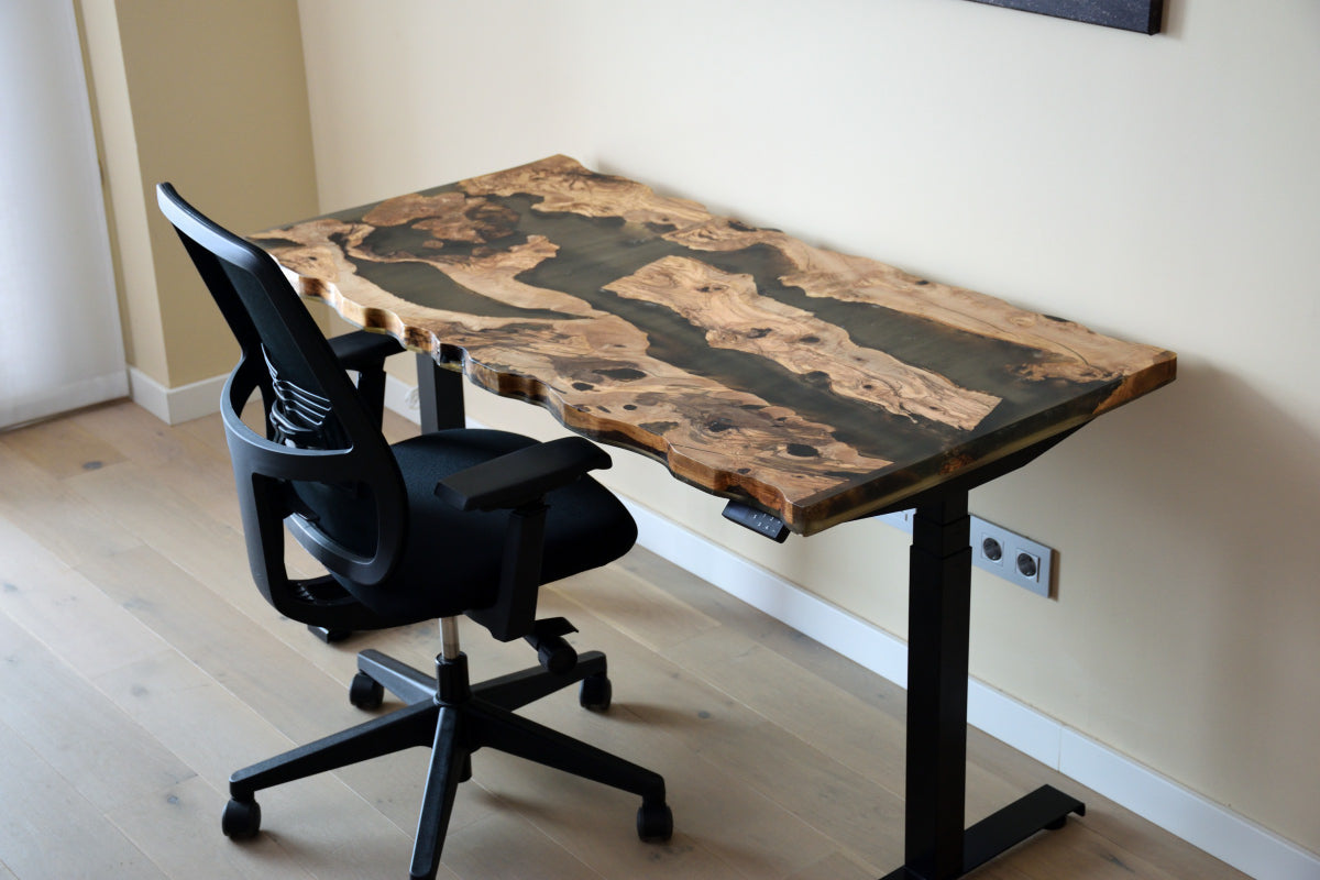 Mesa Elevable Madera Natural - Epoxi - Premium